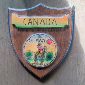 Royal Canadian Mounted Police wooden plaque
